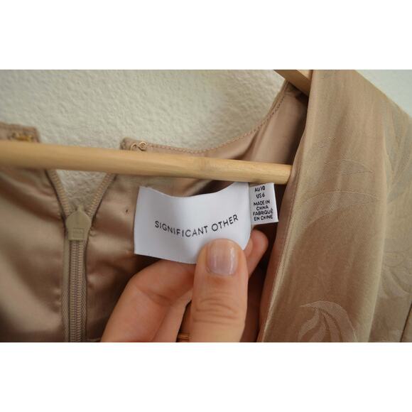 Significant Other Lillian Satin Jacquard Maxi Dress Size 6 - Picture 5 of 6